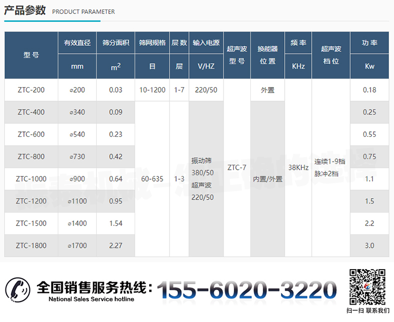 氣體保護(hù)超聲波振動篩參數(shù)