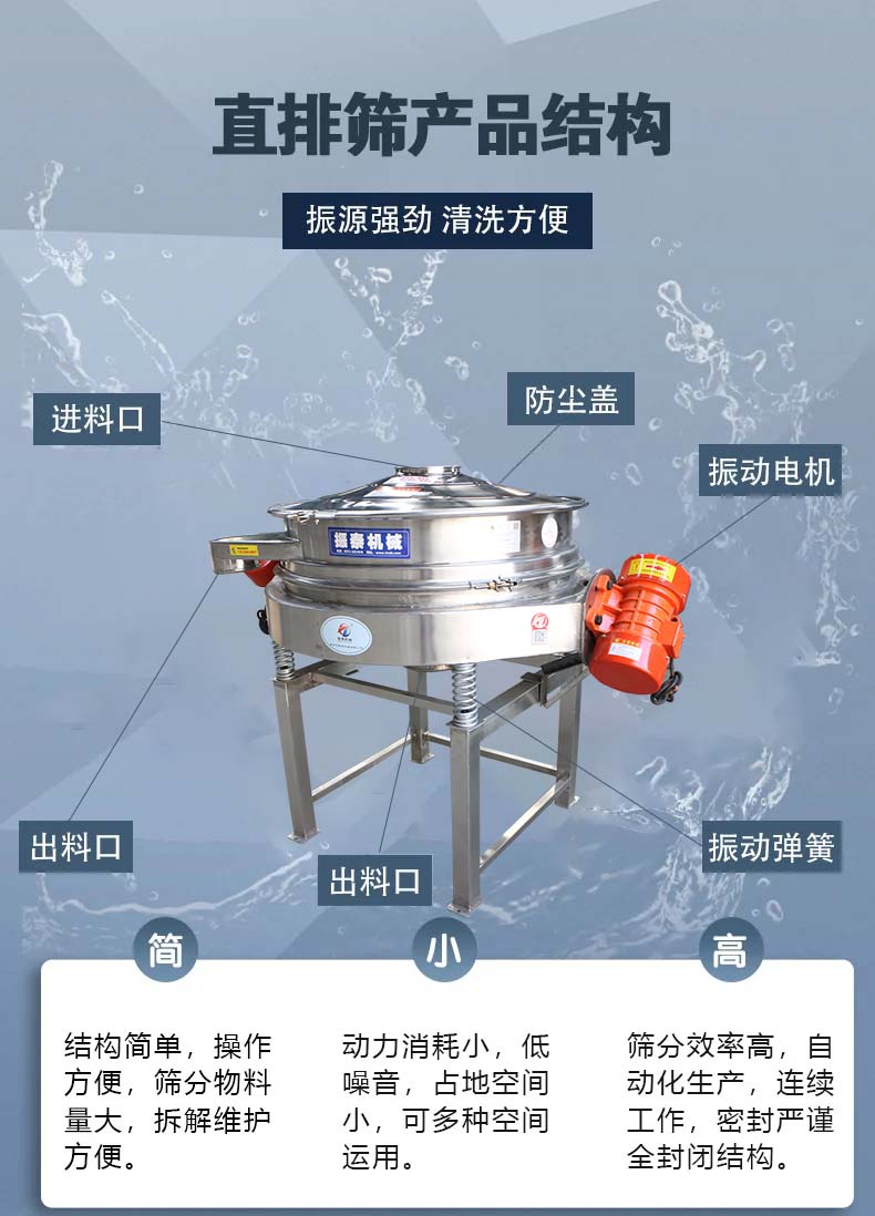 食品添加劑直排篩的結構
